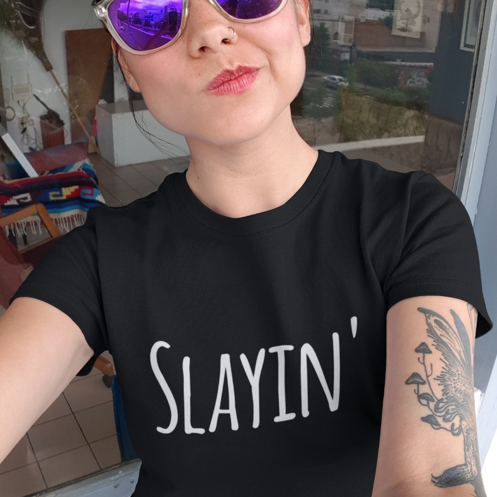 New Slayin Ladies T-Shirt Size Large Black